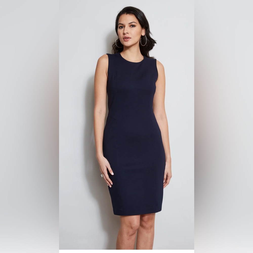 NAVY BLUE SLEEVELESS SHEATH‎ DRESS SIZE 12!BY TAHARI NEW NWT